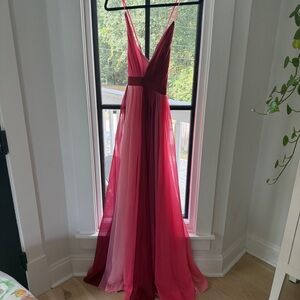 Luxxel Pink and Red Maxi Dress